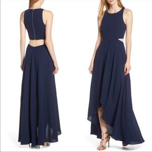 New Ali & Jay Bohemian Rhapsody Navy Blue Cutout Maxi Dress